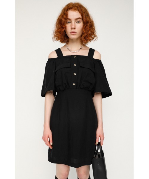 SLY（スライ）の「OPEN SHOULDER OP オープンショルダー ワンピース（ワンピース・レディース・ブラック/カーキ/ライトベージュ・1/2）」の4枚目の写真