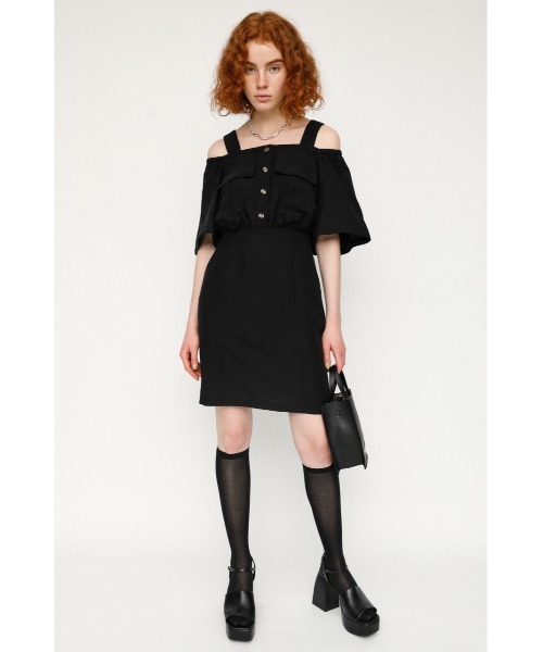 SLY（スライ）の「OPEN SHOULDER OP オープンショルダー ワンピース（ワンピース・レディース・ブラック/カーキ/ライトベージュ・1/2）」の5枚目の写真