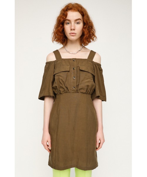 SLY（スライ）の「OPEN SHOULDER OP オープンショルダー ワンピース（ワンピース・レディース・ブラック/カーキ/ライトベージュ・1/2）」の21枚目の写真