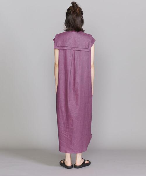BEAUTY&YOUTH UNITED ARROWS（ビューティーアンドユースユナイテッドアローズ）の「BY アタッチドカラーノースリーブ ワンピース -ウォッシャブル-（ワンピース・レディース・ブラック/パープル/ダークグレー・FREE）」の4枚目の写真