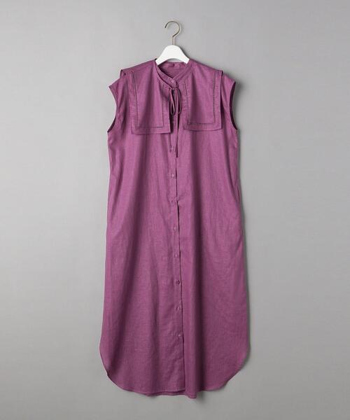 BEAUTY&YOUTH UNITED ARROWS（ビューティーアンドユースユナイテッドアローズ）の「BY アタッチドカラーノースリーブ ワンピース -ウォッシャブル-（ワンピース・レディース・ブラック/パープル/ダークグレー・FREE）」の13枚目の写真