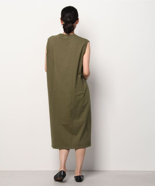 Goodwear(Since1983)（グッドウェア）の「SLEEVELESS POCKET ONEPIECE LONG / スリーブレスポケットワンピースロング SALE（ワンピース・レディース・ダークオリーブ/杢グレー/ブラウン系その他/レッド/チェリーピンク/ベージュ・MEDIUM）」の10枚目の写真
