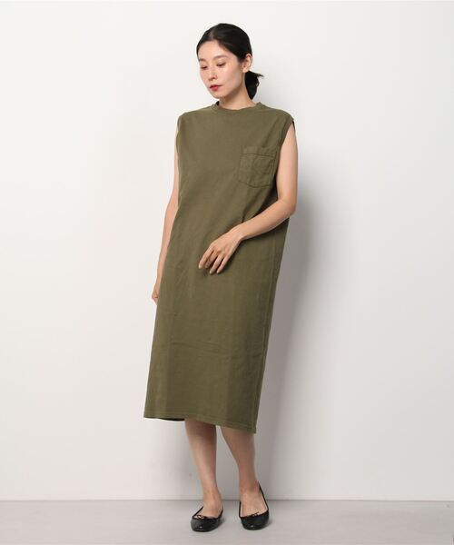 Goodwear(Since1983)（グッドウェア）の「SLEEVELESS POCKET ONEPIECE LONG / スリーブレスポケットワンピースロング SALE（ワンピース・レディース・ダークオリーブ/杢グレー/ブラウン系その他/レッド/チェリーピンク/ベージュ・MEDIUM）」の11枚目の写真