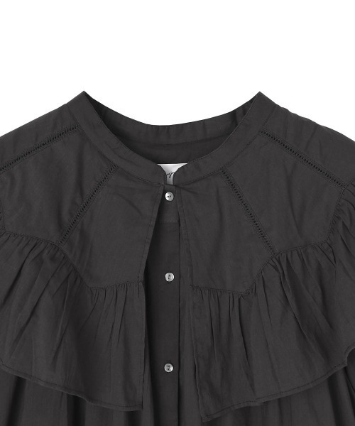 marjour（マージュール）の「BIG COLLAR BLOUSE（シャツ/ブラウス・レディース・チャコールグレー・M）」の12枚目の写真