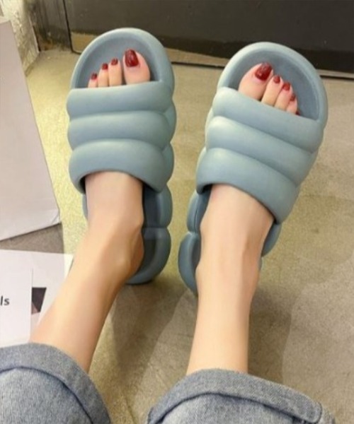 SETUP7（セットアップセブン）の「【SETUP7】やわらか厚底ルームスリッパ KNF142（サンダル・レディース・イエロー/ピンク/ブラック/サックスブルー/ホワイト/アイボリー/カーキ/ライトグリーン/ブルーグレー・37/36/38/40/42/44）」の20枚目の写真