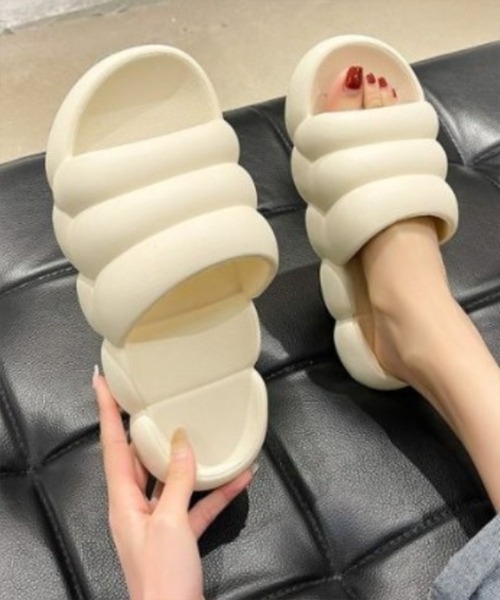 SETUP7（セットアップセブン）の「【SETUP7】やわらか厚底ルームスリッパ KNF142（サンダル・レディース・イエロー/ピンク/ブラック/サックスブルー/ホワイト/アイボリー/カーキ/ライトグリーン/ブルーグレー・37/36/38/40/42/44）」の18枚目の写真