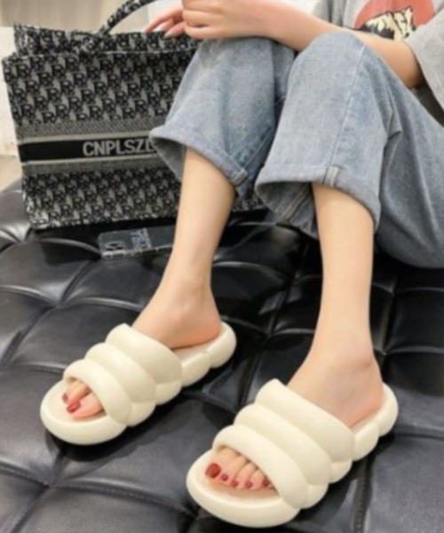 SETUP7（セットアップセブン）の「【SETUP7】やわらか厚底ルームスリッパ KNF142（サンダル・レディース・イエロー/ピンク/ブラック/サックスブルー/ホワイト/アイボリー/カーキ/ライトグリーン/ブルーグレー・37/36/38/40/42/44）」の17枚目の写真