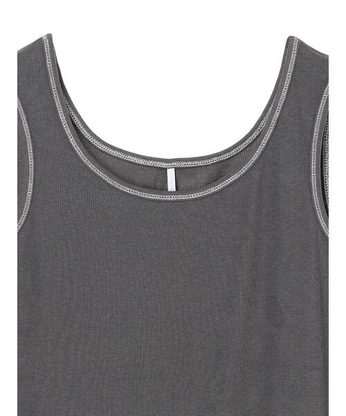 AMERICAN HOLIC（アメリカンホリック）の「配色ステッチタンクトップ（タンクトップ・レディース・チャコールグレー/ブラック/ラベンダー・M/L）」の11枚目の写真