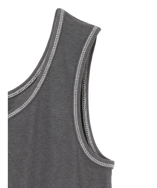 AMERICAN HOLIC（アメリカンホリック）の「配色ステッチタンクトップ（タンクトップ・レディース・チャコールグレー/ブラック/ラベンダー・M/L）」の10枚目の写真