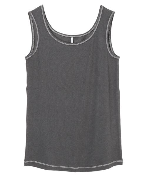 AMERICAN HOLIC（アメリカンホリック）の「配色ステッチタンクトップ（タンクトップ・レディース・チャコールグレー/ブラック/ラベンダー・M/L）」の8枚目の写真