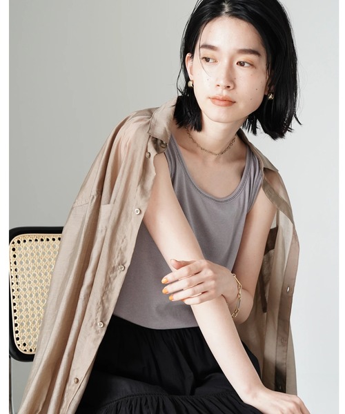 AMERICAN HOLIC（アメリカンホリック）の「配色ステッチタンクトップ（タンクトップ・レディース・チャコールグレー/ブラック/ラベンダー・M/L）」の3枚目の写真