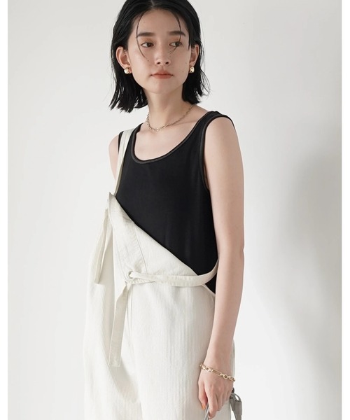 AMERICAN HOLIC（アメリカンホリック）の「配色ステッチタンクトップ（タンクトップ・レディース・チャコールグレー/ブラック/ラベンダー・M/L）」の2枚目の写真