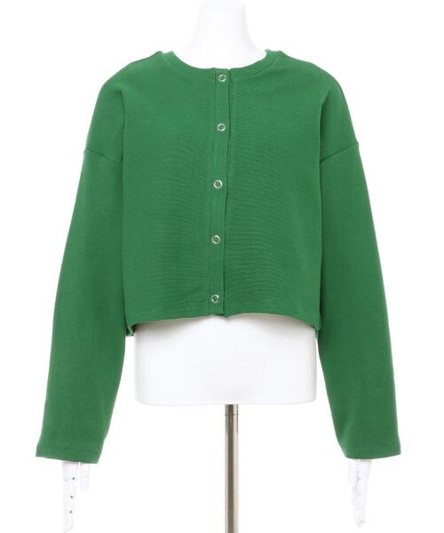 MLI'A（エムリア）の「スナップボタンカーディガン（カーディガン/ボレロ・レディース・ブラック/グレー/アイボリー/グリーン/ダークグリーン/バーガンディー/イエロー・M）」の12枚目の写真