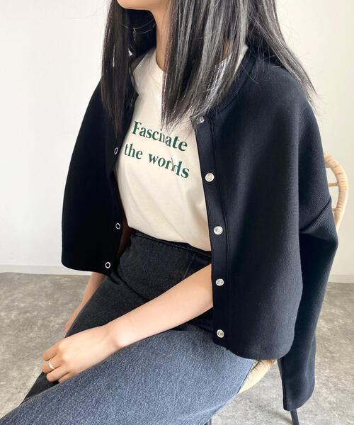 MLI'A（エムリア）の「スナップボタンカーディガン（カーディガン/ボレロ・レディース・ブラック/グレー/アイボリー/グリーン/ダークグリーン/バーガンディー/イエロー・M）」の10枚目の写真