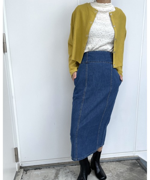 MLI'A（エムリア）の「スナップボタンカーディガン（カーディガン/ボレロ・レディース・ブラック/グレー/アイボリー/グリーン/ダークグリーン/バーガンディー/イエロー・M）」の22枚目の写真