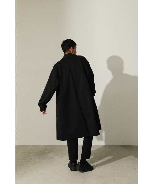 STYLEMIXER（スタイルミキサー）の「マットナイロンロングコート（ステンカラーコート・メンズ・ベージュ/ブラック・X-LARGE/LARGE）」の9枚目の写真