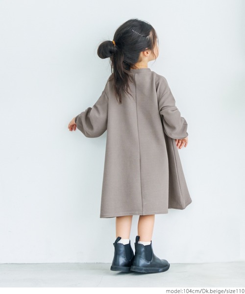 coca（coca）（コカ）の「＼＼新色登場／／キッズ エンボス袖バルーンワンピース（Tシャツ/カットソー・キッズ・ブラック/カーキ/ダークベージュ/マスタード/ワインレッド/ネイビー・100/110/120/130）」の21枚目の写真