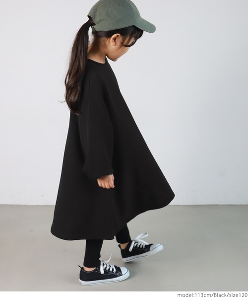 coca（coca）（コカ）の「＼＼新色登場／／キッズ エンボス袖バルーンワンピース（Tシャツ/カットソー・キッズ・ブラック/カーキ/ダークベージュ/マスタード/ワインレッド/ネイビー・100/110/120/130）」の18枚目の写真