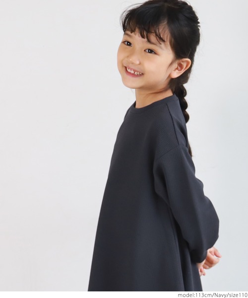 新色登場／／キッズ エンボス袖バルーンワンピース（Tシャツ