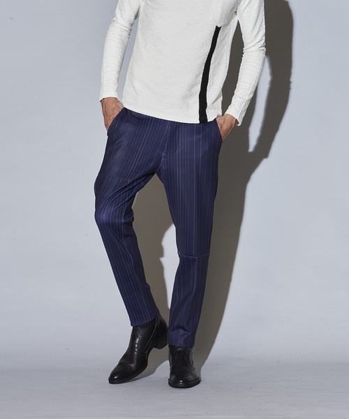 NO ID.（ノーアイディ）の「イレギュラーピッチストライプアンクルイージートラウザーズ（スラックス・メンズ・ブラック/ベージュ/ネイビー・1/3/2）」の19枚目の写真