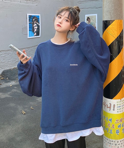 セール】ボリュームスリーブ ストリートデザイン クルーネック