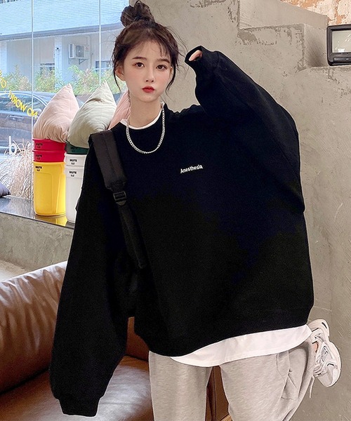 セール】ボリュームスリーブ ストリートデザイン クルーネック