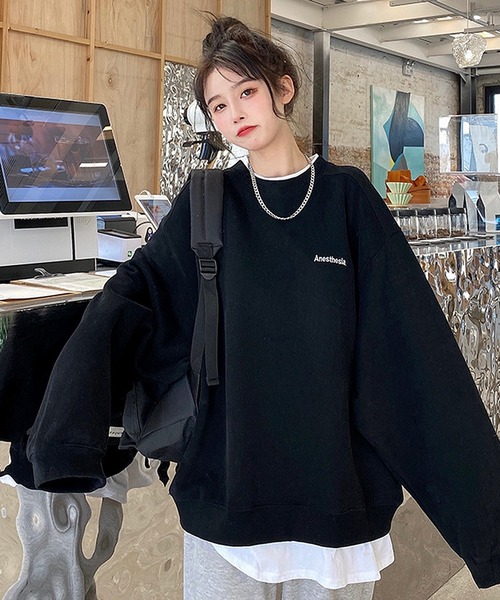 セール】ボリュームスリーブ ストリートデザイン クルーネック