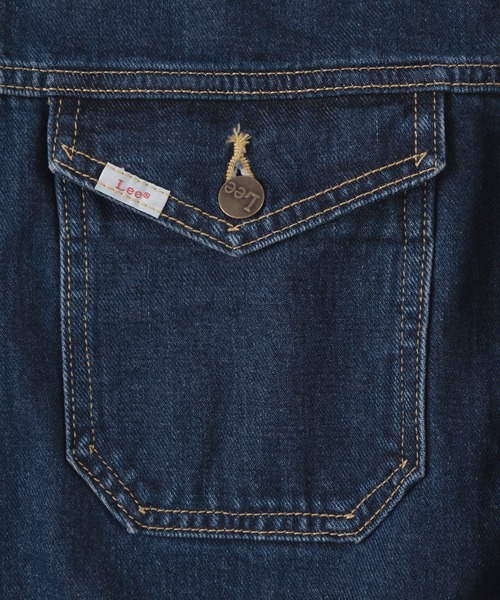 Lee（リー）の「【Lee/リー】オーバーサイズ デニム ライダージャケット/ RIDER JACKET（デニムジャケット・レディース・インディゴブルー/ライトインディゴブルー・S/M/L/XL）」の10枚目の写真