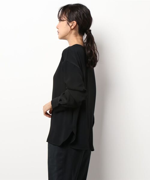 ROPE'（ロペ）の「【セットアップ対応】ダブルクロスTブラウス（シャツ/ブラウス・レディース・ホワイト/スミクロ/ブラウン系その他2・38）」の5枚目の写真