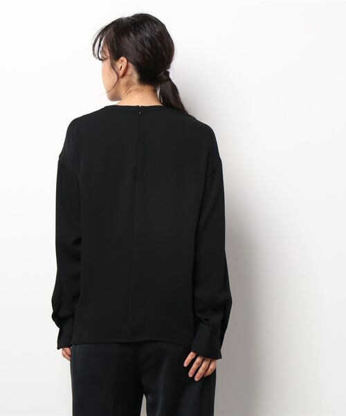 ROPE'（ロペ）の「【セットアップ対応】ダブルクロスTブラウス（シャツ/ブラウス・レディース・ホワイト/スミクロ/ブラウン系その他2・38）」の4枚目の写真