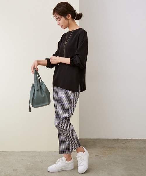 ROPE'（ロペ）の「【セットアップ対応】ダブルクロスTブラウス（シャツ/ブラウス・レディース・ホワイト/スミクロ/ブラウン系その他2・38）」の7枚目の写真