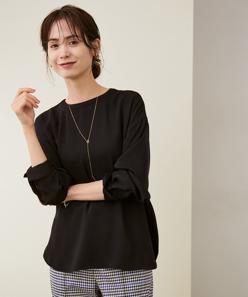 ROPE'（ロペ）の「【セットアップ対応】ダブルクロスTブラウス（シャツ/ブラウス・レディース・ホワイト/スミクロ/ブラウン系その他2・38）」の10枚目の写真