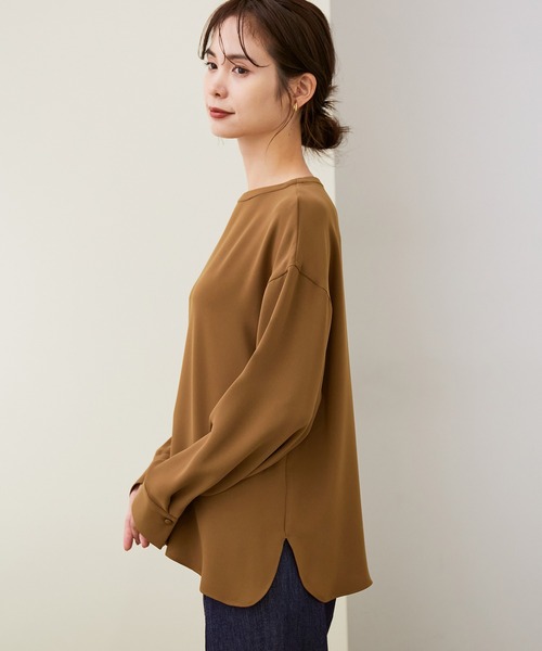 ROPE'（ロペ）の「【セットアップ対応】ダブルクロスTブラウス（シャツ/ブラウス・レディース・ホワイト/スミクロ/ブラウン系その他2・38）」の11枚目の写真