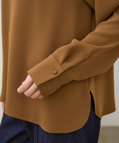 ROPE'（ロペ）の「【セットアップ対応】ダブルクロスTブラウス（シャツ/ブラウス・レディース・ホワイト/スミクロ/ブラウン系その他2・38）」の15枚目の写真