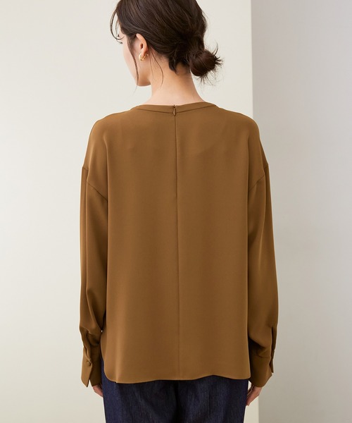 ROPE'（ロペ）の「【セットアップ対応】ダブルクロスTブラウス（シャツ/ブラウス・レディース・ホワイト/スミクロ/ブラウン系その他2・38）」の12枚目の写真