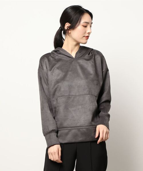 Te chichi TERRASSE（テチチテラス）の「カットスウェードパーカー（パーカー・レディース・チャコール/ブルー/モカ・ﾌﾘ-）」の2枚目の写真