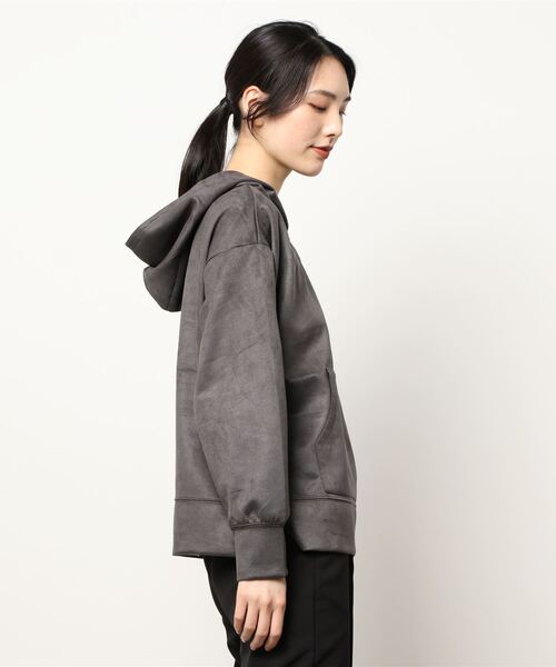 Te chichi TERRASSE（テチチテラス）の「カットスウェードパーカー（パーカー・レディース・チャコール/ブルー/モカ・ﾌﾘ-）」の4枚目の写真