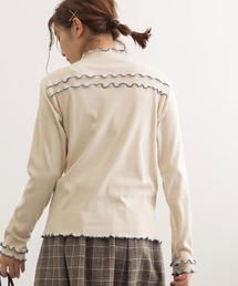 起毛テレコ2way配色メロートップス