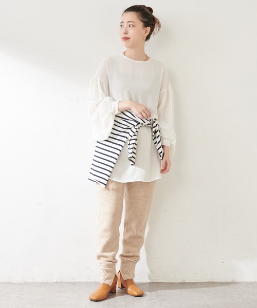 SHENERY（シーナリー）の「裾リブニットパンツ（その他パンツ・レディース・ベージュ/チャコールグレー・FREE）」の21枚目の写真