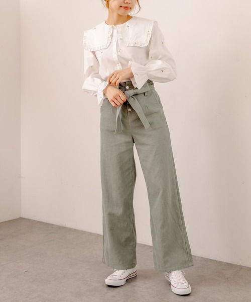 OLIVE des OLIVE（オリーブデオリーブ）の「スクエアセーラーカラーブラウス（シャツ/ブラウス・レディース・アイボリー/オフホワイト/ブラック/ホワイト・FREE）」の5枚目の写真