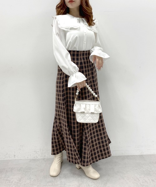 OLIVE des OLIVE（オリーブデオリーブ）の「スクエアセーラーカラーブラウス（シャツ/ブラウス・レディース・アイボリー/オフホワイト/ブラック/ホワイト・FREE）」の13枚目の写真