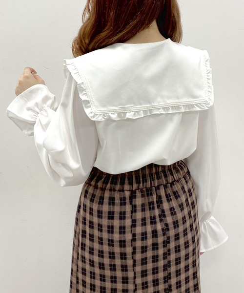 OLIVE des OLIVE（オリーブデオリーブ）の「スクエアセーラーカラーブラウス（シャツ/ブラウス・レディース・アイボリー/オフホワイト/ブラック/ホワイト・FREE）」の17枚目の写真