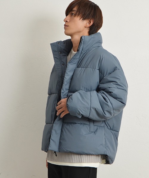 MinoriTY(マイノリティ)の「オーバーサイズ 中綿ブルゾン スタンド ドロップショルダージャケット(ダウンジャケット/コート・メンズ・ホワイト/ブラック/ブルー/グレー・M/L/XL)」の4枚目の写真