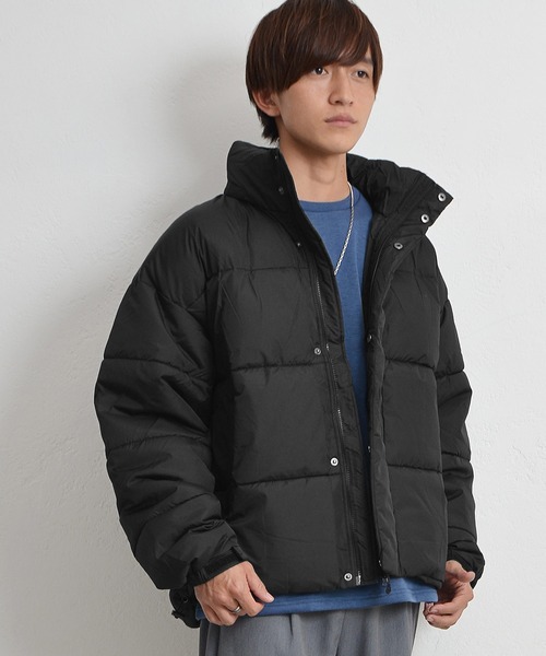 MinoriTY(マイノリティ)の「オーバーサイズ 中綿ブルゾン スタンド ドロップショルダージャケット(ダウンジャケット/コート・メンズ・ホワイト/ブラック/ブルー/グレー・M/L/XL)」の1枚目の写真