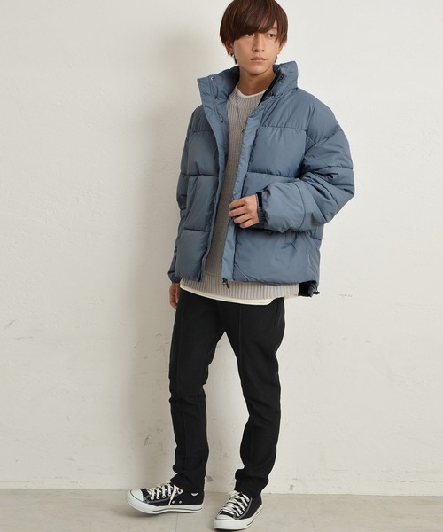 MinoriTY(マイノリティ)の「オーバーサイズ 中綿ブルゾン スタンド ドロップショルダージャケット(ダウンジャケット/コート・メンズ・ホワイト/ブラック/ブルー/グレー・M/L/XL)」の12枚目の写真