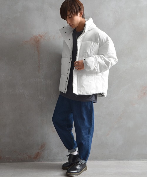 MinoriTY(マイノリティ)の「オーバーサイズ 中綿ブルゾン スタンド ドロップショルダージャケット(ダウンジャケット/コート・メンズ・ホワイト/ブラック/ブルー/グレー・M/L/XL)」の6枚目の写真