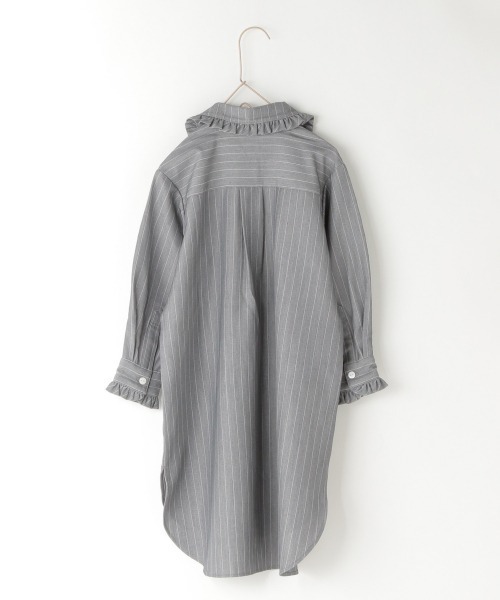 LOWRYS FARM(ローリーズファーム)の「ピンストライプシャツワンピース 258135(ワンピース・キッズ・ネイビー/グレー・110cm/120cm/130cm/140cm/150cm)」の9枚目の写真
