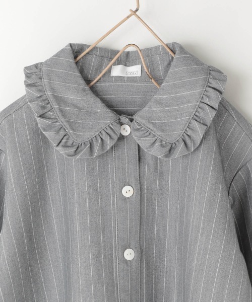 LOWRYS FARM(ローリーズファーム)の「ピンストライプシャツワンピース 258135(ワンピース・キッズ・ネイビー/グレー・110cm/120cm/130cm/140cm/150cm)」の11枚目の写真