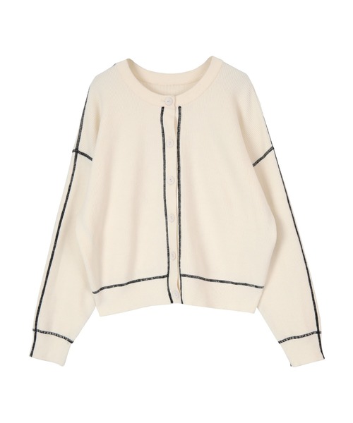 titivate(ティティベイト)の「デザインステッチゆるニットカーディガン(カーディガン/ボレロ・レディース・ネイビー/ピンク/アイボリー・S/M)」の9枚目の写真