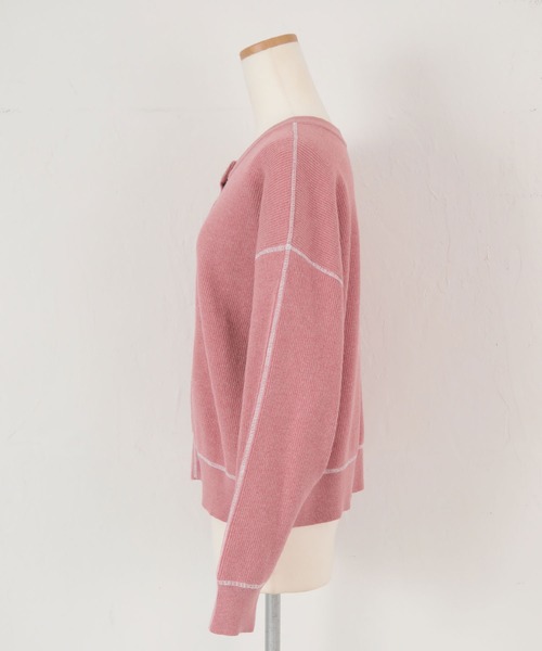 titivate(ティティベイト)の「デザインステッチゆるニットカーディガン(カーディガン/ボレロ・レディース・ネイビー/ピンク/アイボリー・S/M)」の16枚目の写真